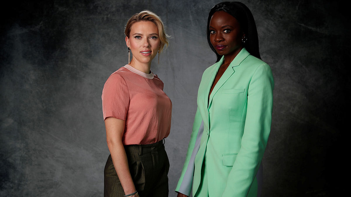 Cast members Scarlett Johansson (L) and Danai Gurira pose for a portrait while promoting the film `Avengers: Endgame` in Los Angeles, California, US, on 6 April 2019. Photo: Reuters