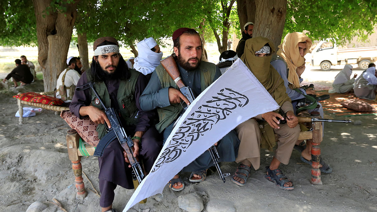 Taliban gather to celebrate ceasefire in Ghanikhel district of Nangarhar province, Afghanistan on 16 June 2018. Reuters File Photo