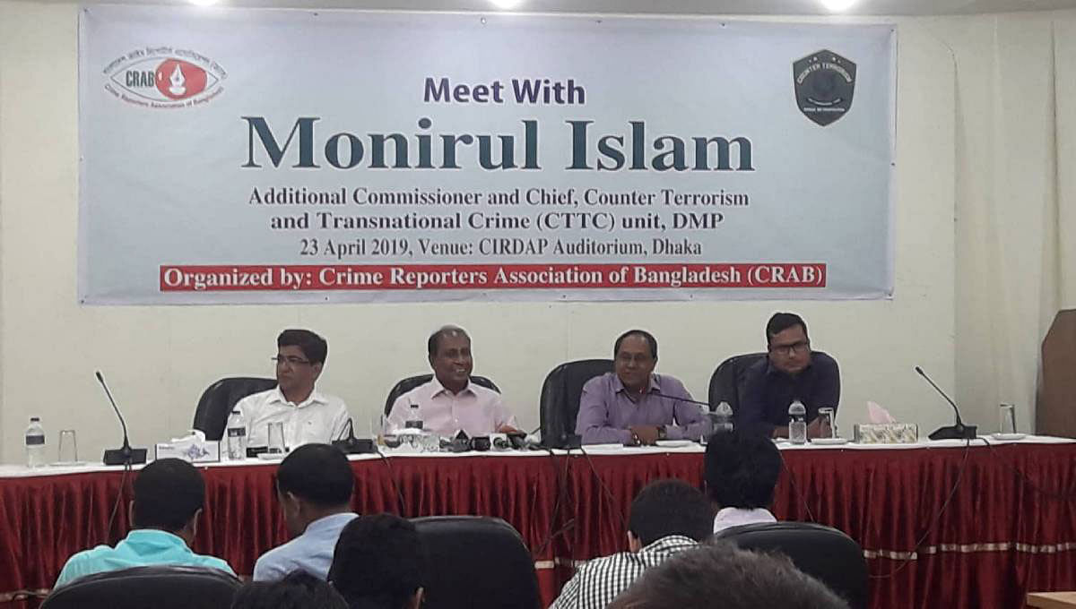 Monirul Islam at ‘meet-the-press’ programme of Crime Reporters Association of Bangladesh (CRAB) at CIRDAP auditorium. Photo: UNB