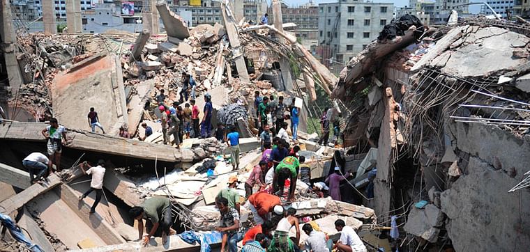 Collapsed Rana Plaza building