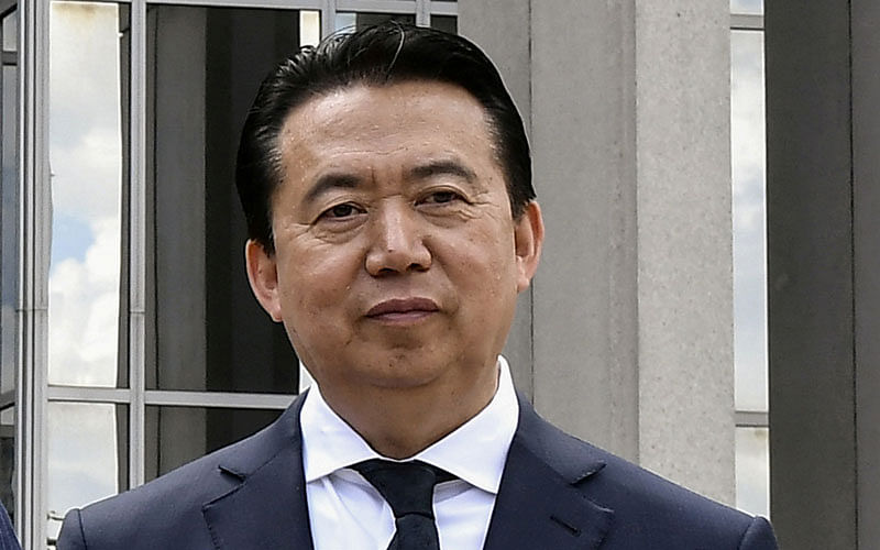 INTERPOL president Meng Hongwei poses during a visit to the headquarters of International Police Organisation in Lyon, France, on 8 May 2018. Reuters File Photo