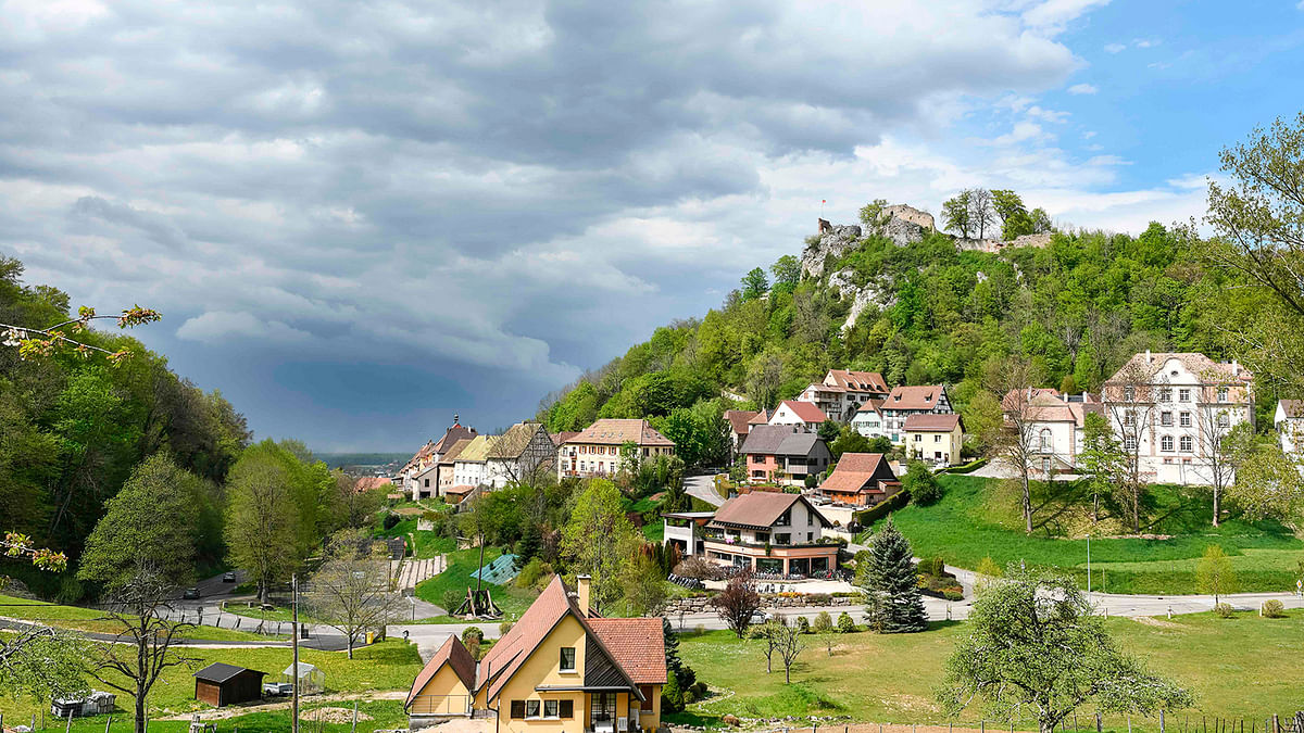 A general view taken on 24 April 2019 shows the village of Ferrette, eastern France. Photo: AFP