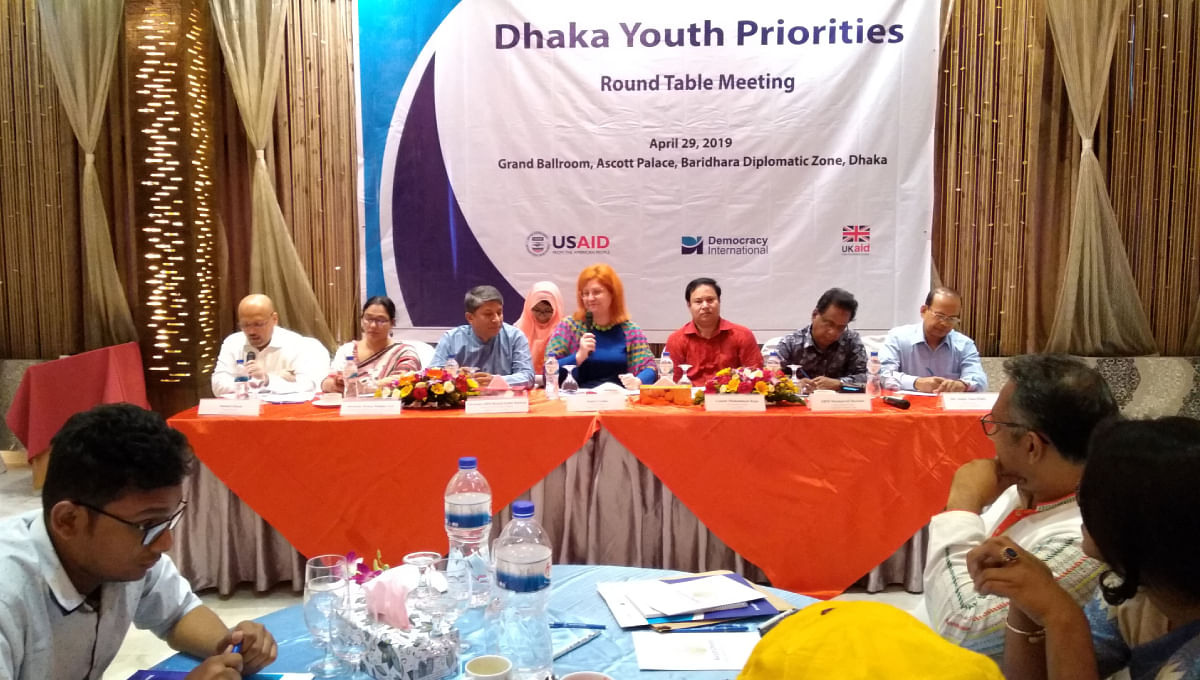 ‘Dhaka Youth Priorities’ held at Ascott Palace in the capital on 29 April, 2019. Photo: UNB