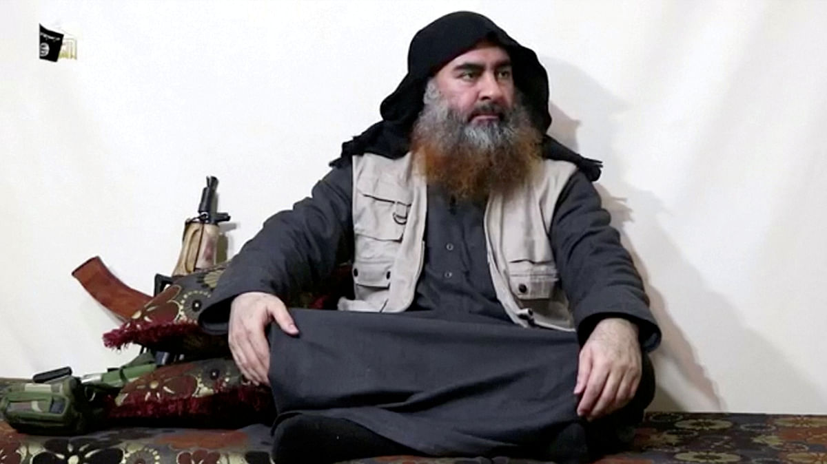 A bearded man with Islamic State leader Abu Bakr al-Baghdadi`s appearance speaks in this screen grab taken from video released on 29 April. Photo: Reuters