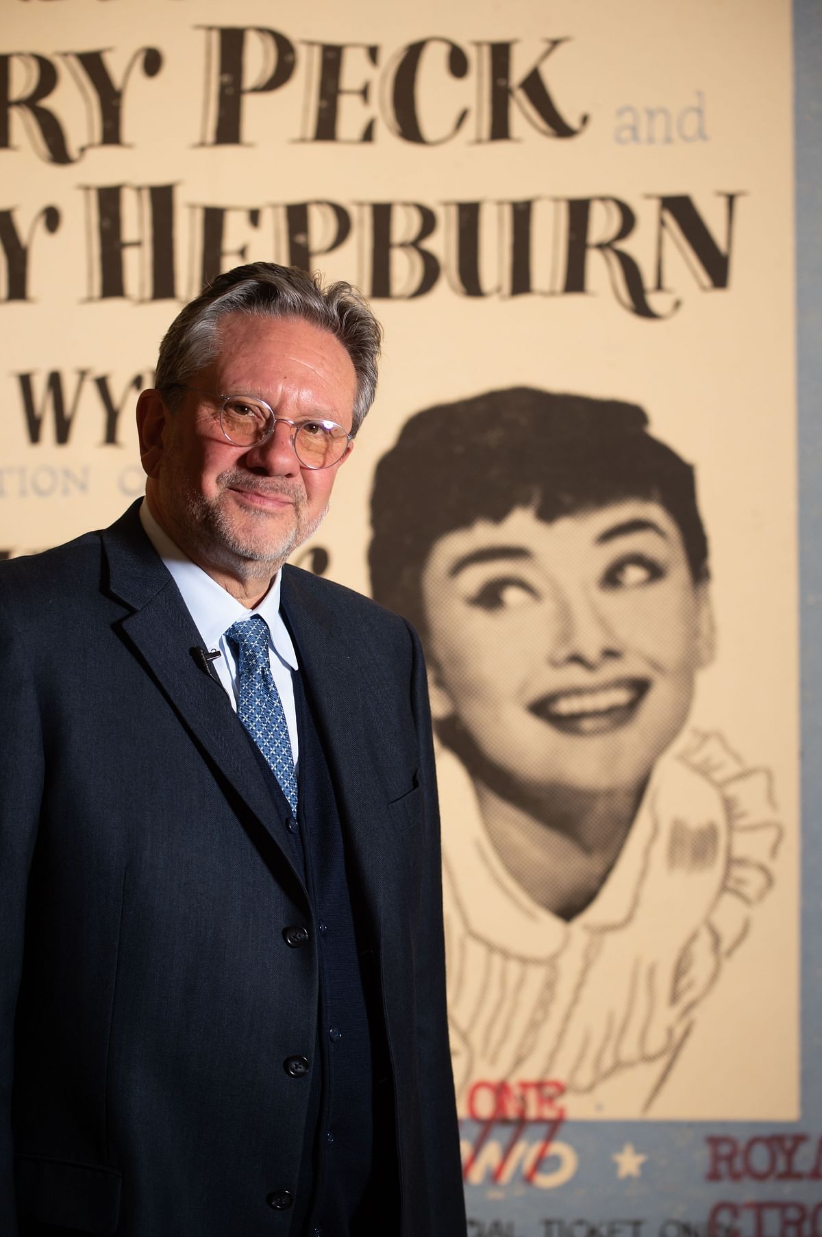 Producer Sean Hepburn Ferrer poses for the photograph on the eve of the inauguration on the exhibition on his parents British actress Audrey Hepburn and US actor and director Mel Ferrer at the Espace Vandenborgh in Brussels. Photo: AFP
