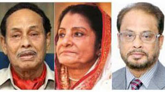 (From L to R) HM Ershad, Raushan Ershad and GM Quader. Photo: Prothom Alo