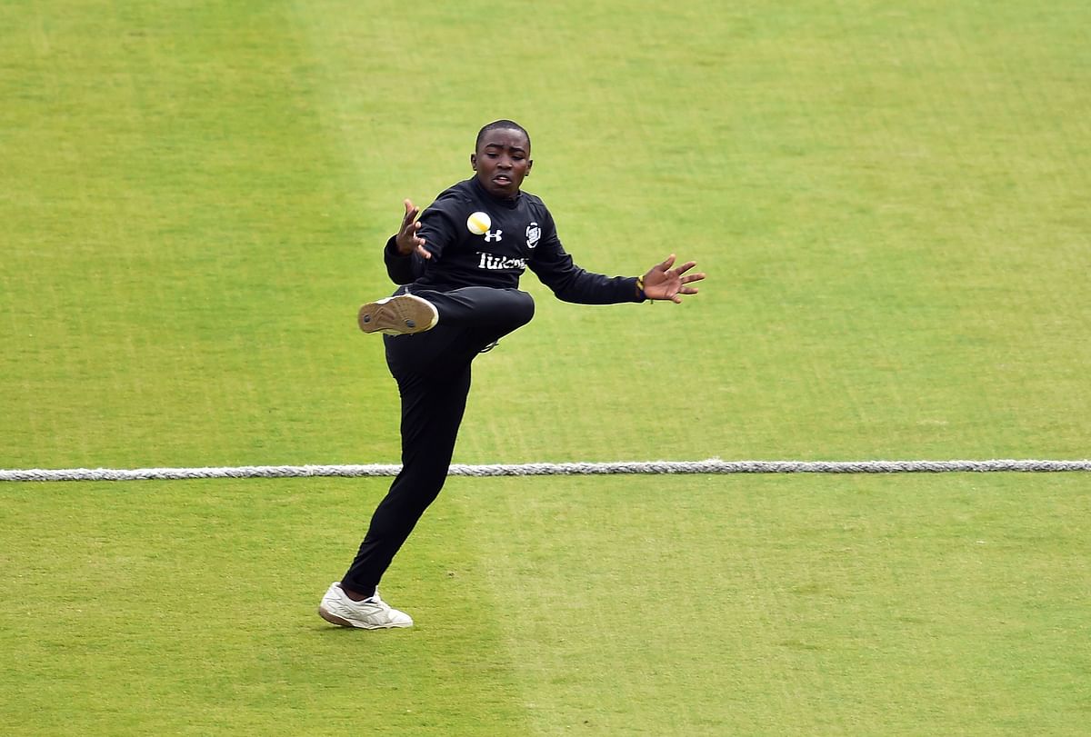 eam Tanzania player Kudrack makes a catch during their match against England in the Street Child Cricket World Cup semi final at Lords Cricket Ground in London on 7 May 2019. Photo: AFP