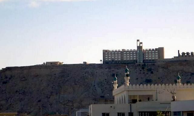 Gunmen storm a five-star hotel in the southwestern Pakistani port city of Gwadar on Saturday. Photo: Collected