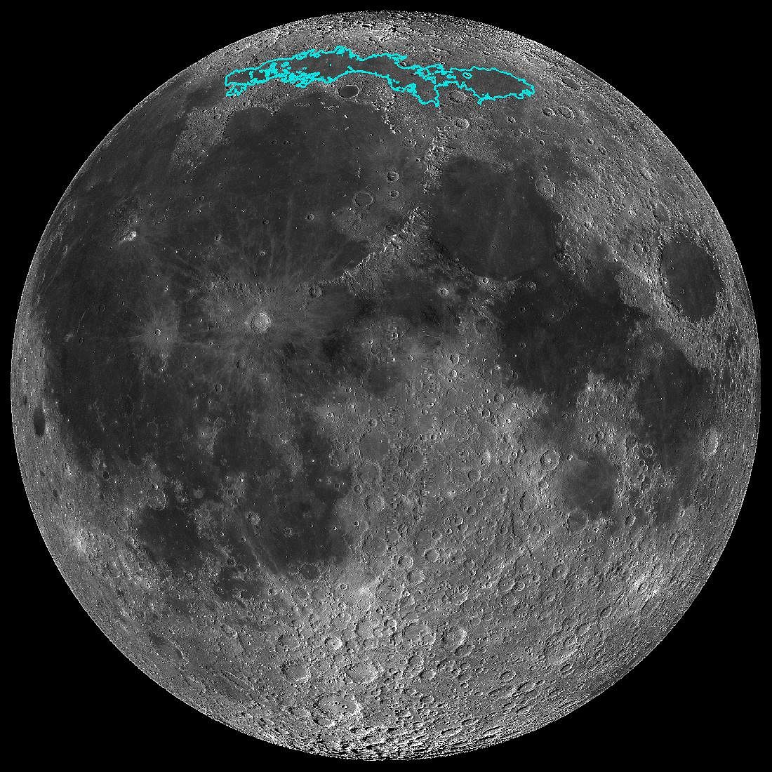 In this image, a mosaic composed of many images taken by NASA`s Lunar Reconnaissance Orbiter (LRO), and released by NASA on 13 May 2019, show new surface features (outlined) of the Moon, discovered in a region called Mare Frigoris. These ridges add to evidence that the Moon has an actively changing surface. Photo: AFP