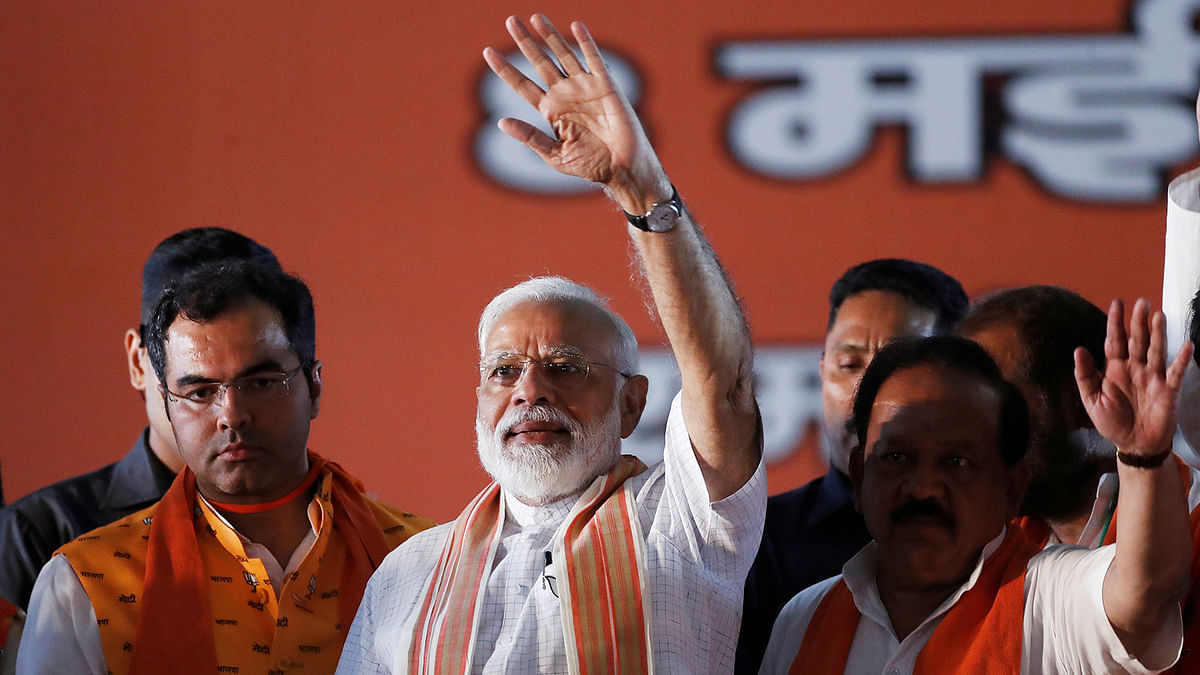 India`s prime minister Narendra Modi waves towards his supporters during an election campaign rally in New Delhi, India, on 8 May 2019. Photo: Reuters Meta: Indiia’s West Bengal chief minister Mamata Banerjee on Thursday alleged that prime minister Narendra Modi`s election rally in Bengal`s Mathurapur constituency was held at a ground which belongs to the owner of an illegal microfinance company