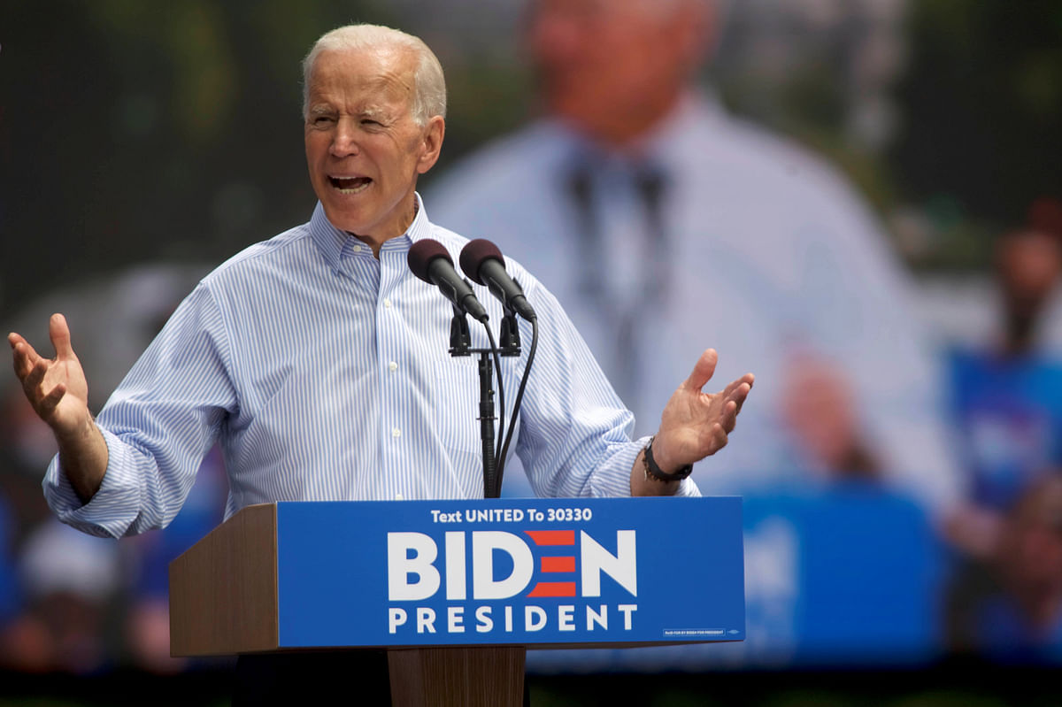 Democratic 2020 US presidential candidate and former vice president Joe Biden speaks during a campaign stop in Philadelphia, Pennsylvania, US on 18 May. Photo: Reuters