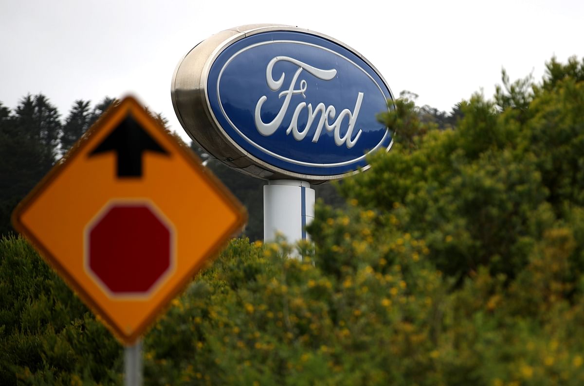 A sign with the Ford logo. Photo: AFP