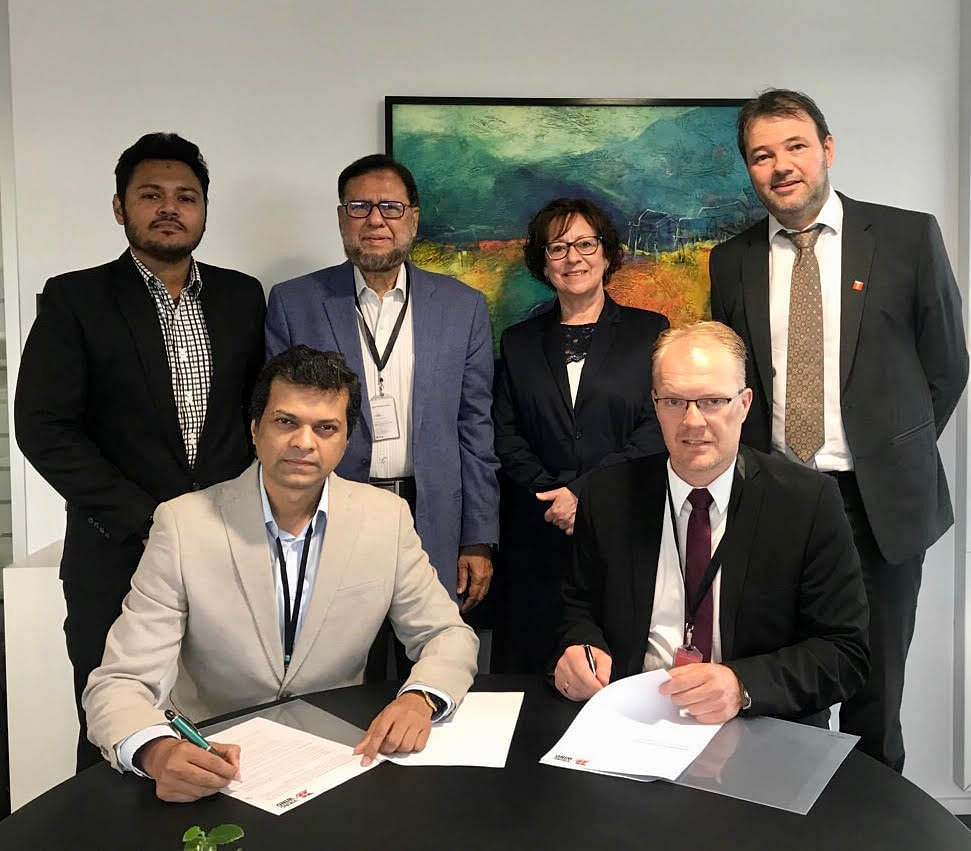 Viking Wind managing director Ulrich HøGenhaven and COO of ISL (Sheba Group) Azizul Abedin signed a MoU to explore wind energy opportunities in Bangladesh. Danish  ambassador to Bangladesh Winnie Estrup Petersen, commercial counsellor Jacob Kahl Jepsen and CEO of Sheba Group NH Choudhury were also present.