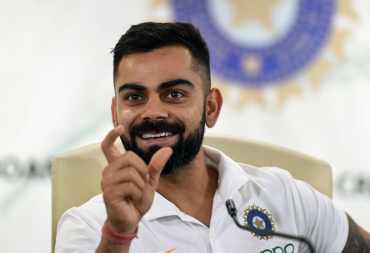 Indian cricket team captain Virat Kohli speaks during a press conference at the Board of Control for Cricket in India (BCCI) head office in Mumbai on 21 May 2019, ahead of the team’s departure for England to play in the 2019 ICC Cricket World Cup. Photo: AFP