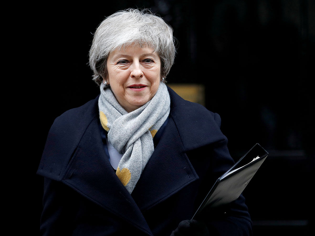 Britain`s prime minister Theresa May leaves Downing Street in London, Britain, 15 January 2019. Photo: Reuters
