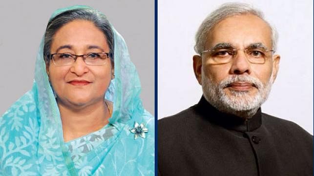 Bangladesh prime minister Hasina and India prime minister Narendra Modi . File Photo