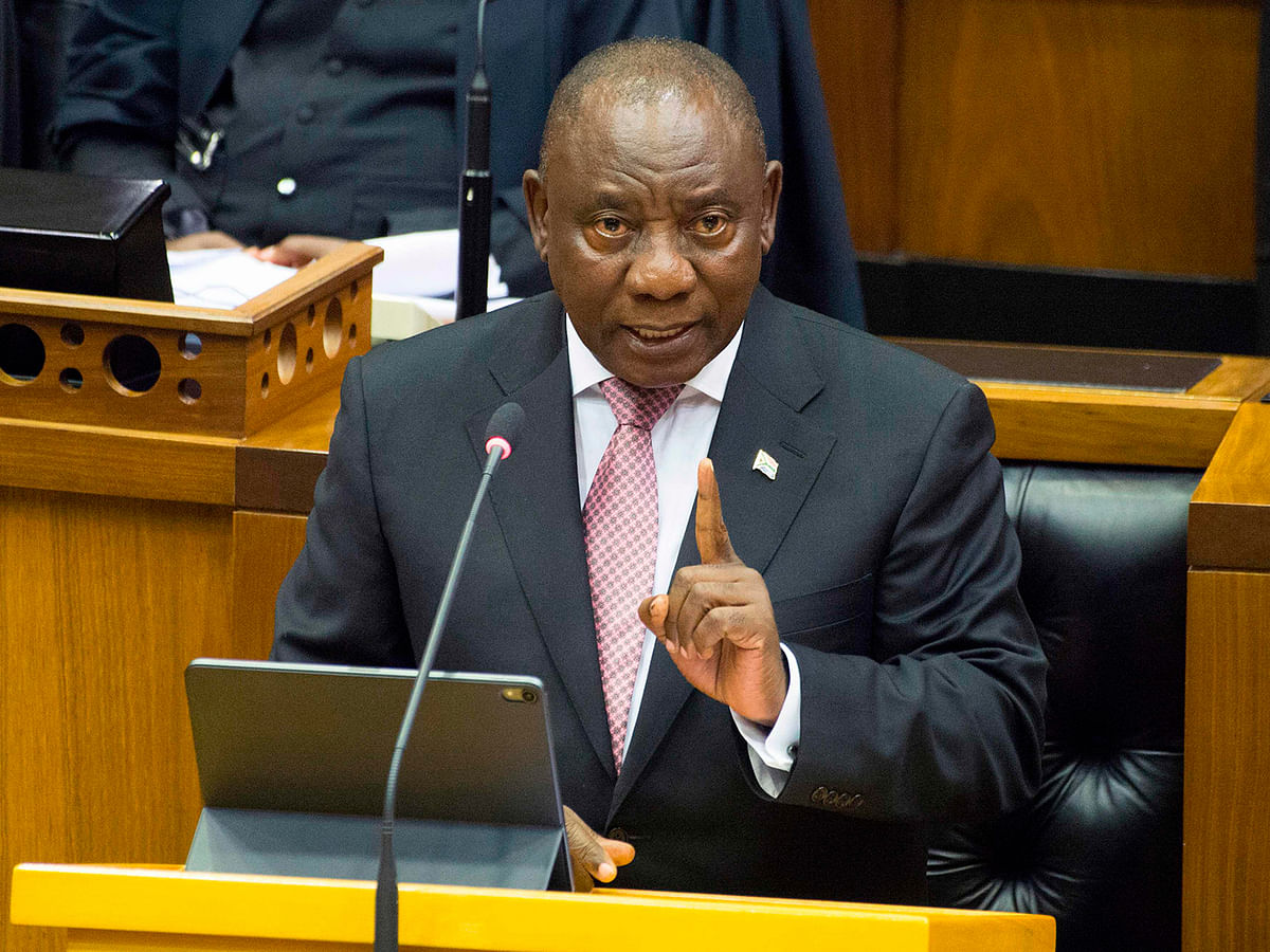 South-African President Cyril Ramaphosa addresses South African Parliament on 22 May 2019 in Cape Town, Western Cape, South Africa. Photo: AFP