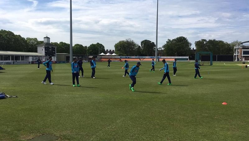 Bangladesh team practice. Photo: UNB