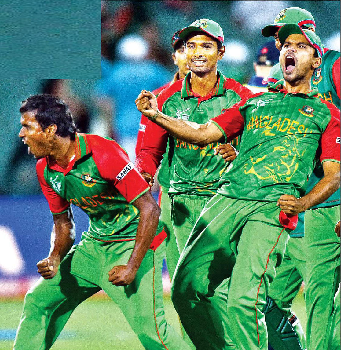 Bangladesh players celebrate their England win in the 2015 World Cup. Prothom Alo File Photo