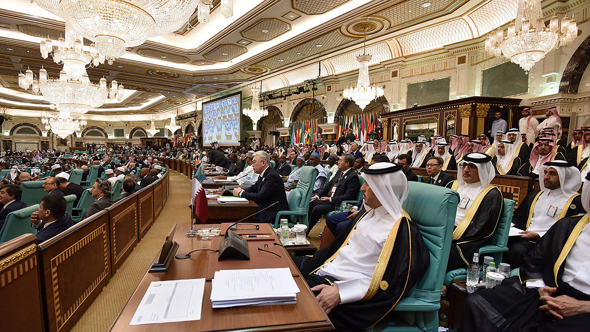 General view of the Arab leaders during the 14th Islamic summit of the Organisation of Islamic Cooperation (OIC) in Mecca, Saudi Arabia on 1 June 2019. Photo: Reuters