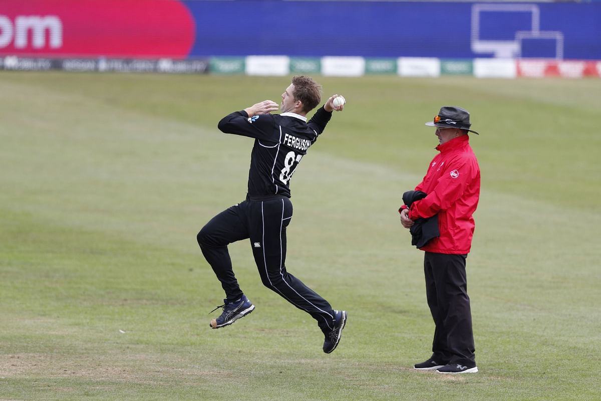 ew Zealand`s Lockie Ferguson bowls during the 2019 Cricket World Cup warm up match between the West Indies and New Zealand at Bristol County Ground in Bristol, southwest England, on 28 May 2019. Photo: AFP