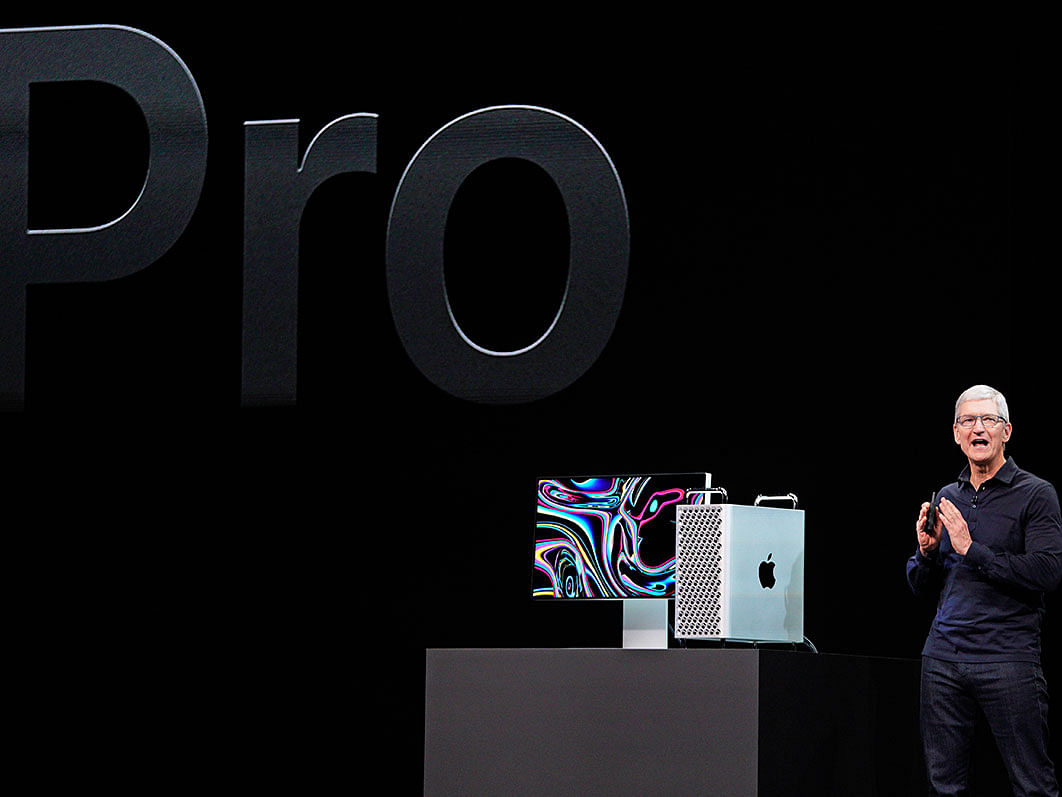 Apple CEO Tim Cook speaks about the new Mac Pro during Apple`s annual Worldwide Developers Conference in San Jose, California, US on 3 June. Photo: Reuters