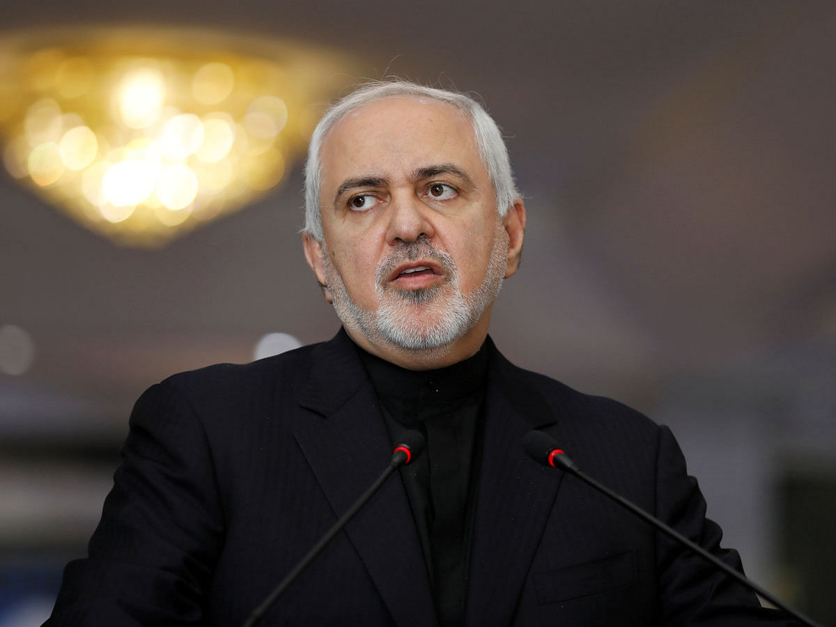 Iranian foreign minister, Mohammad Javad Zarif speaks during a news conference in Baghdad. Photo: Reuters
