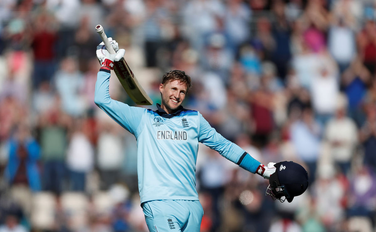 England`s Joe Root celebrates his century. Photo: Reuters