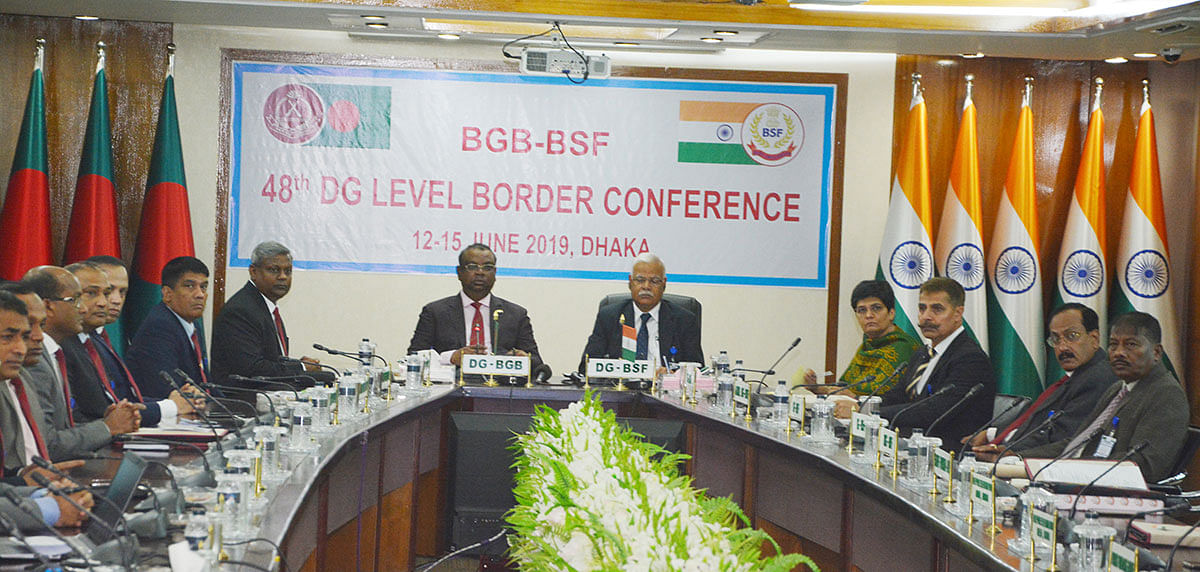 The border conference between Border Guard Bangladesh and Indian Border Security Force (BSF) ends at the BGB headquarters in Dhaka on Saturday. Photo: Collected