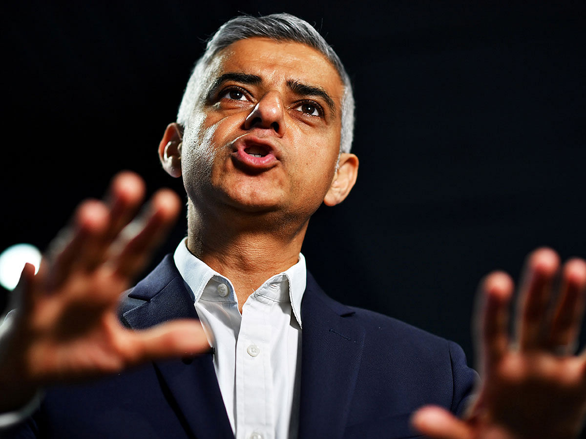 Mayor of London Sadiq Khan speaks during an interview with Reuters at an event to promote the start of London Tech Week, in London, Britain, 10 June 2019. Photo: Reuters