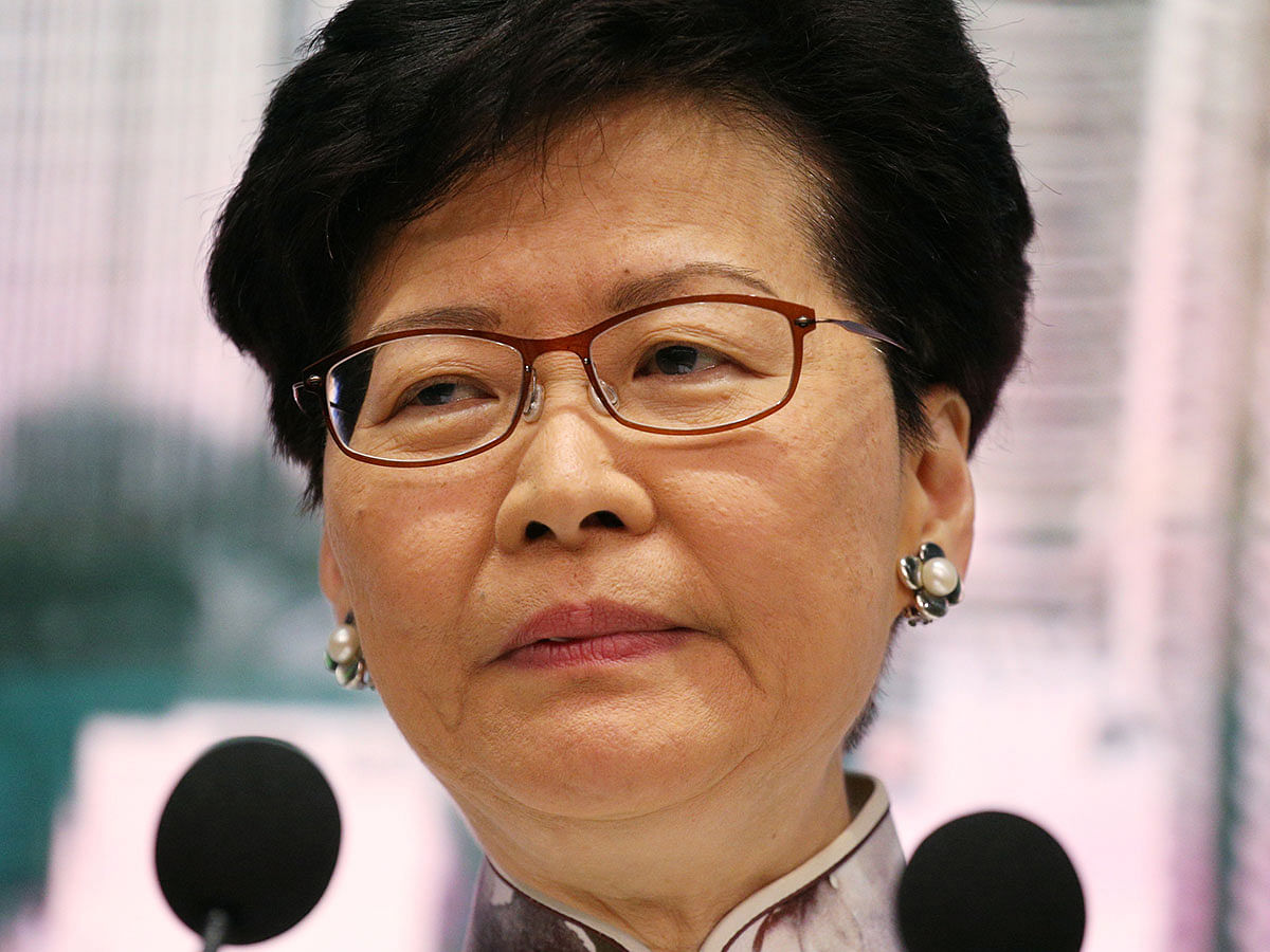 Hong Kong chief executive Carrie Lam attends a news conference in Hong Kong, China on 15 June. Photo: AFP