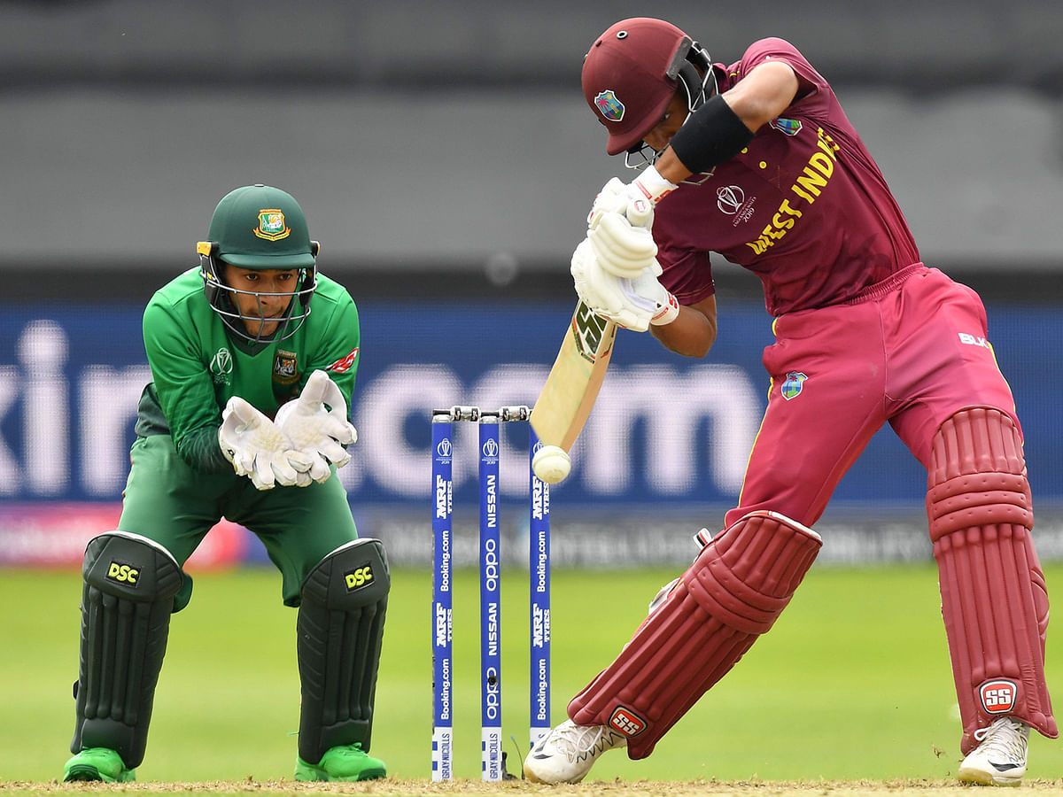 Shai Hope (in this picture) and Evin Lewis made 116 in the second wicket to bring West Indies back to the game. AFP