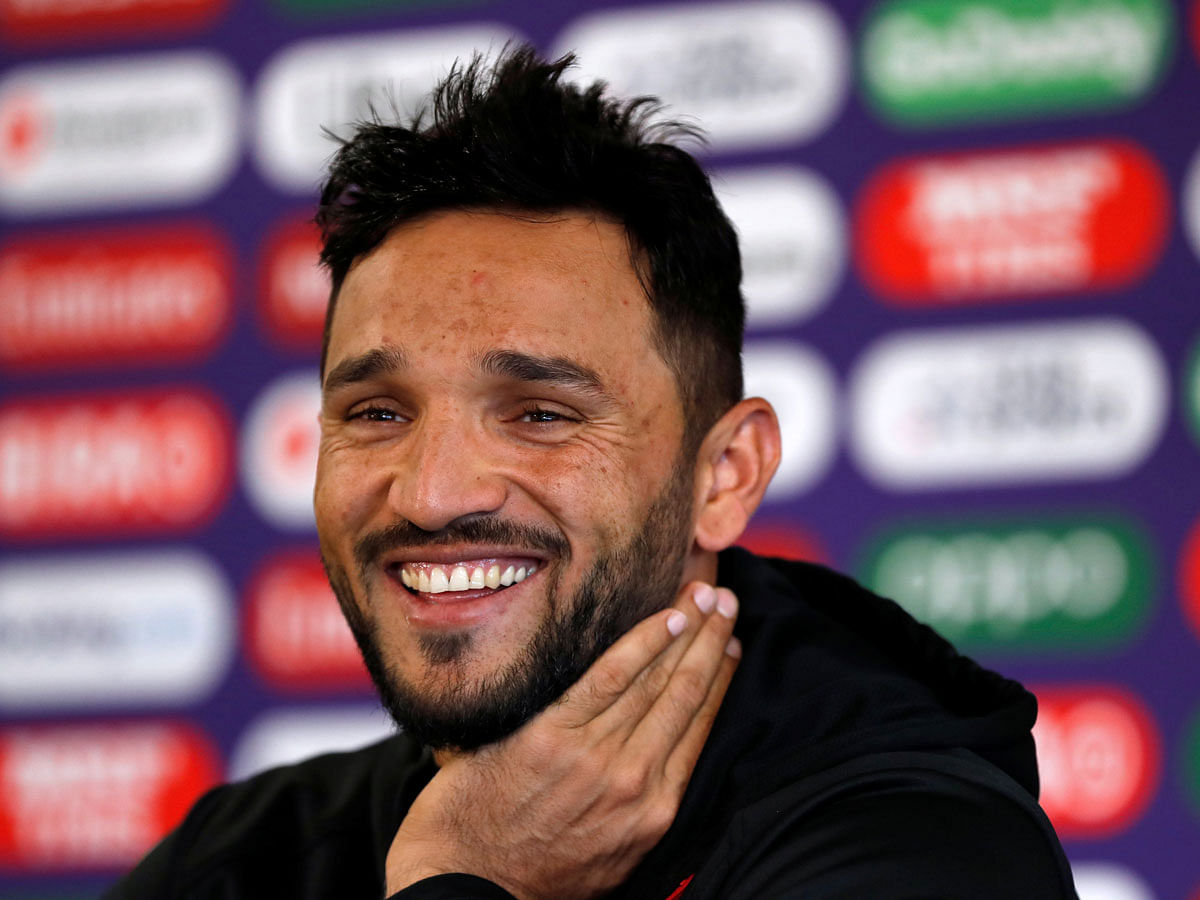 Afghanistan`s Gulbadin Naib during a press conference in Old Trafford, Manchester, Britain on 17 June, 2019. Photo: Reuters