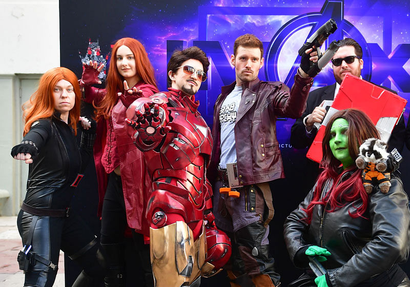 In this file photo taken on 25 April 2019, fans of the Avengers arrive for a costume contest before the first screening of `Avengers: Endgame` at the TCL Chinese Theater in Hollywood. Photo: AFP