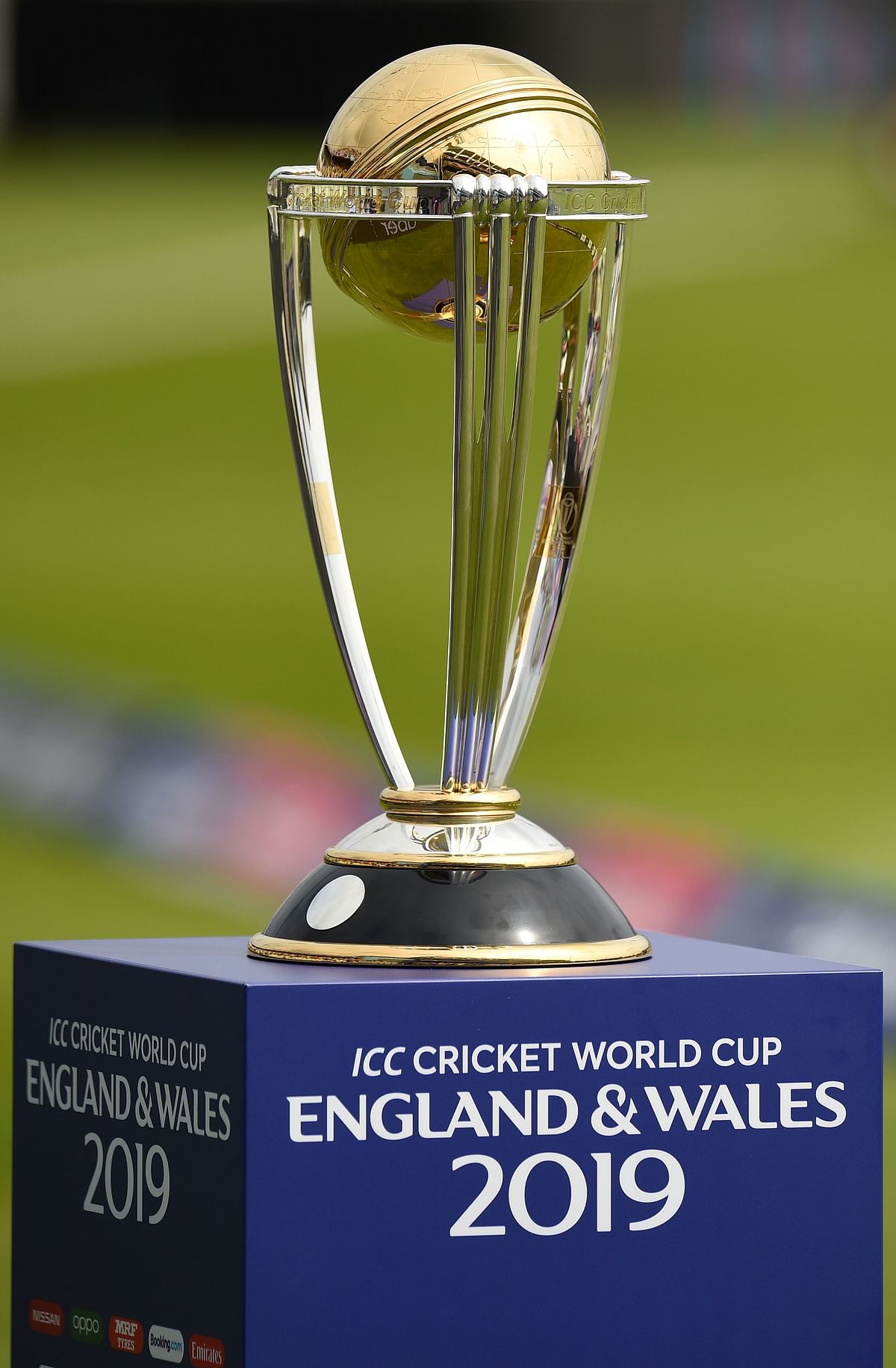 The World Cup trophy is pictured ahead of the 2019 Cricket World Cup group stage match between New Zealand and South Africa at Edgbaston in Birmingham, central England, on 19 June 2019. Photo: AFP
