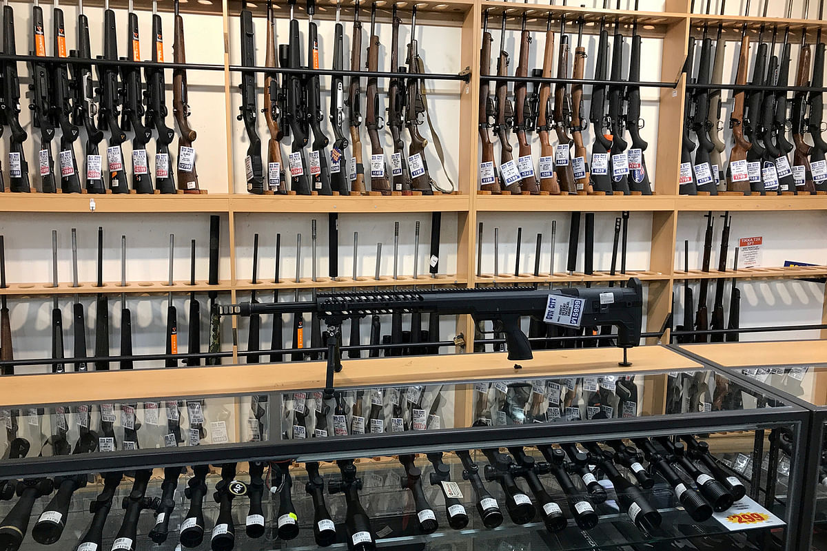 Firearms and accessories are displayed at Gun City gunshop in Christchurch, New Zealand, on 19 March 2019. Reuters File Photo