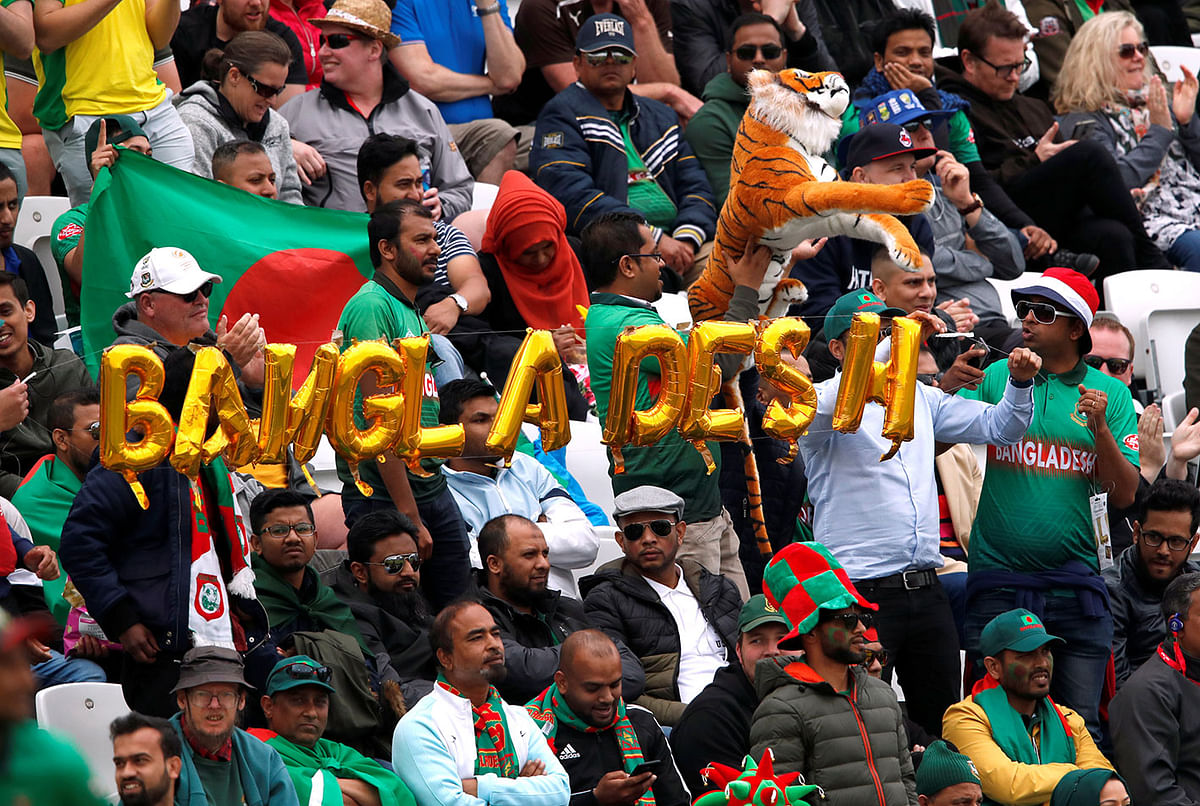 Fans during Bangladesh game against Australia in ICC Cricket World Cup 2019 at Trent Bridge, England. Photo: Reuters