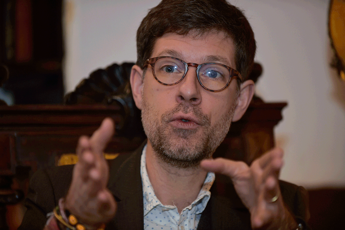 In this file photo taken on 30 January 2019 French forensic doctor Philippe Charlier speaks during an interview with AFP at a hotel in Quito. Photo: AFP