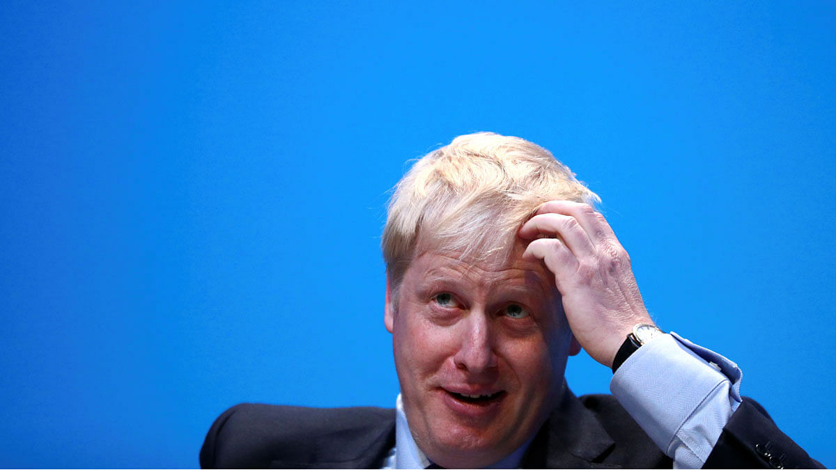 Boris Johnson, a leadership candidate for Britain`s Conservative Party, gestures during a hustings event in Birmingham, Britain, 22 June 2019. Photo: Reuters