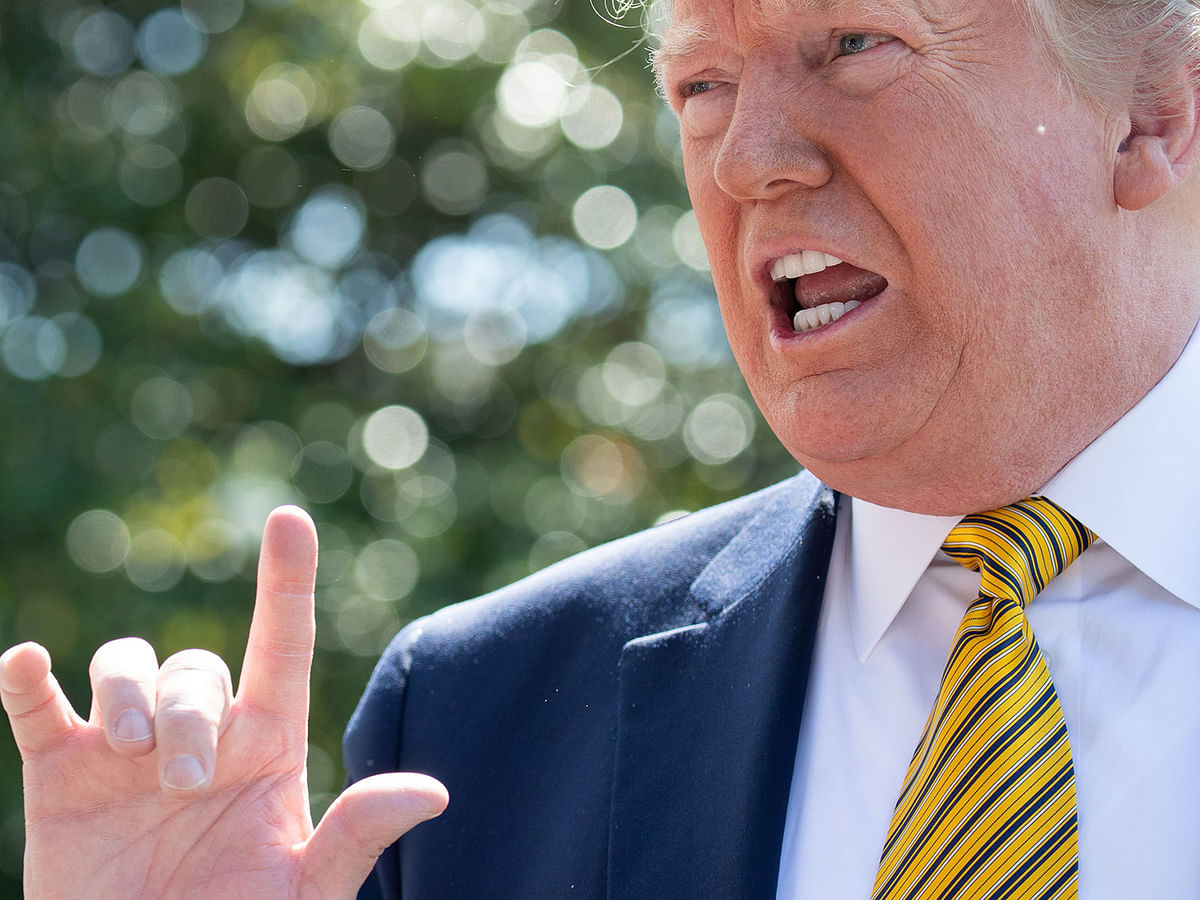 In this file photo taken on 22 June 2019 US President Donald Trump speaks to the media prior to departing on Marine One from the South Lawn of the White House in Washington, DC, as he travels to Camp David, Maryland. Photo: AFP