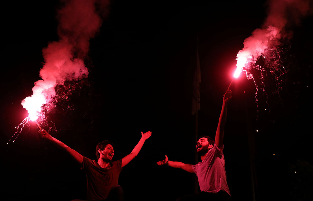 Supporters of the main opposition Republican People`s Party (CHP) celebrate their mayoral election victory in Istanbul, Turkey on 23 June. Photo: Reuters