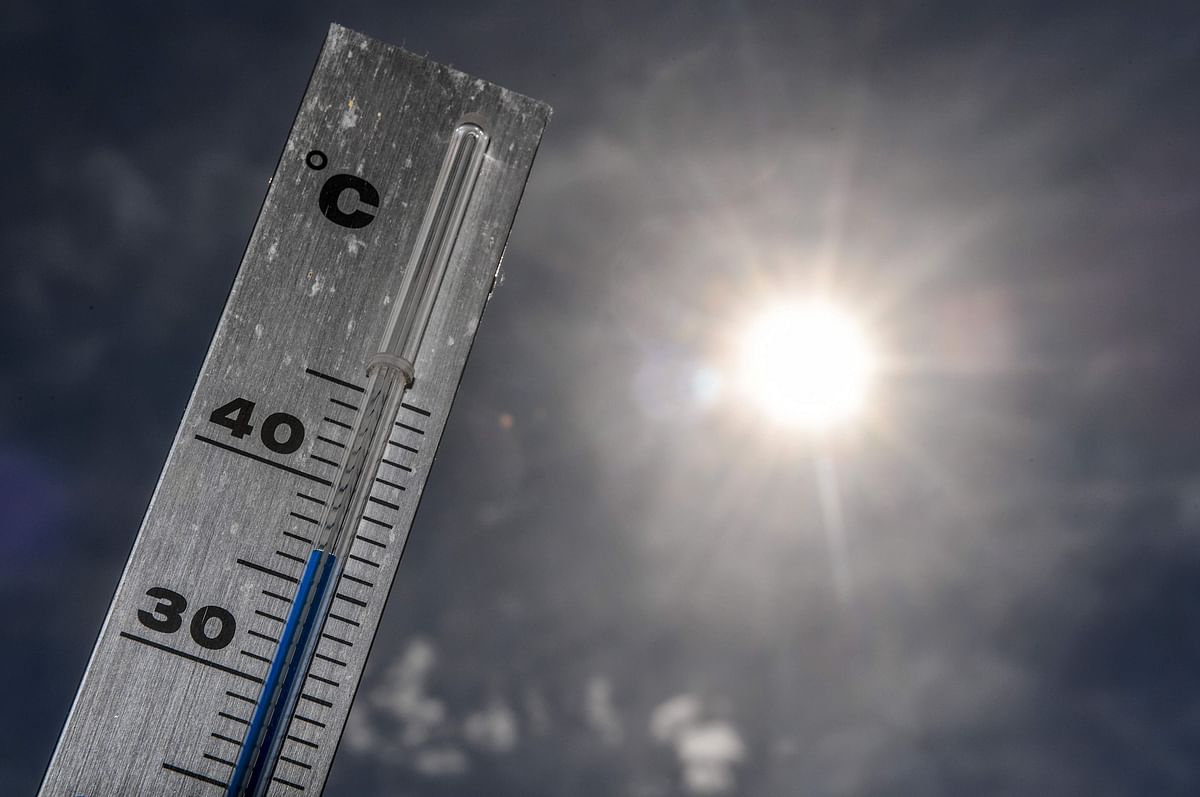 A picture taken on 24 June 2019 shows a thermometer reaching almost 37 degrees Celsius in the French northern city of Godewaersvelde, near Lille. Photo: AFP