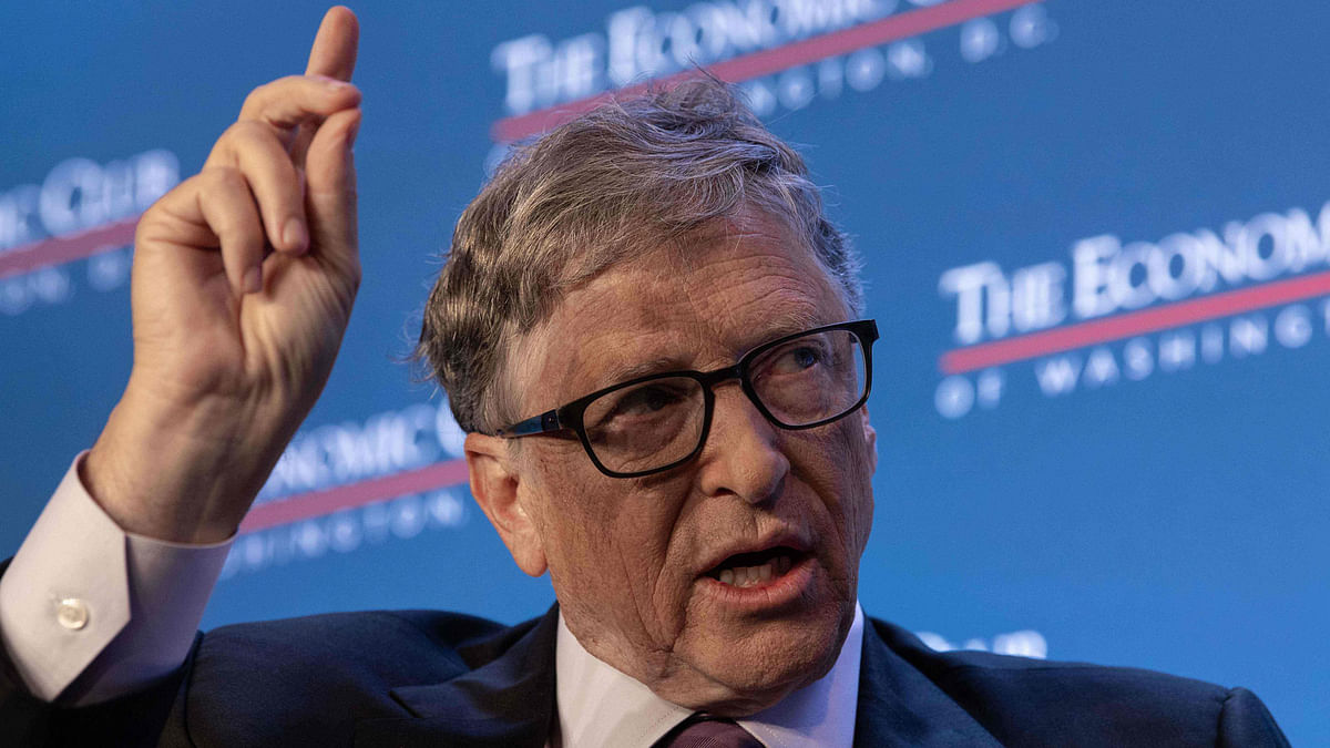 Microsoft co-founder Bill Gates speaks at the Economic Club of Washington`s summer luncheon in Washington, DC, on June 24, 2019. / AFP