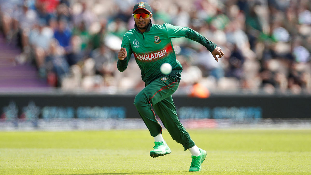 Bangladesh's Shakib Al Hasan in action against Afghanistan match in The Ageas Bowl, Southampton, Britain on 24 June, 2019. Photo: Reuters