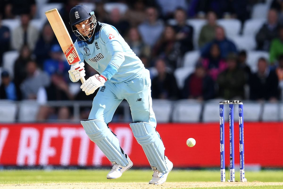 England`s Joe Root watches the ball after playing a shot during the 2019 Cricket World Cup group stage match between England and Sri Lanka at Headingley in Leeds, northern England, on 21 June 2019. Photo: AFP