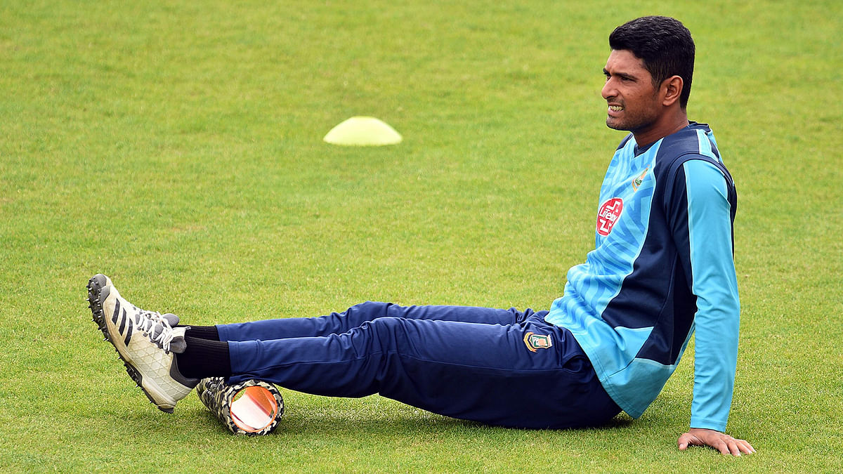Bangladesh`s Mahmudullah takes part in a training session at the Rose Bowl in Southampton, southern England, on 23 June, 2019, ahead of their match of the 2019 Cricket World Cup against Afghanistan. Photo: AFP