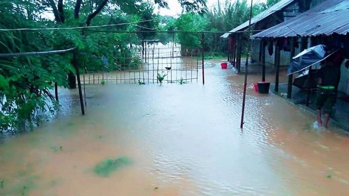 People are marooned after torrential rain over the last few days in Sylhet. Photo: UNB