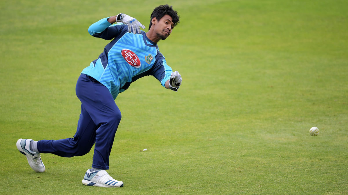 Mustafizur Rahman attends a training session at Edgbaston in Birmingham, central England on 1 July, 2019, ahead of their 2019 Cricket World Cup group stage match against India. Photo: AFP