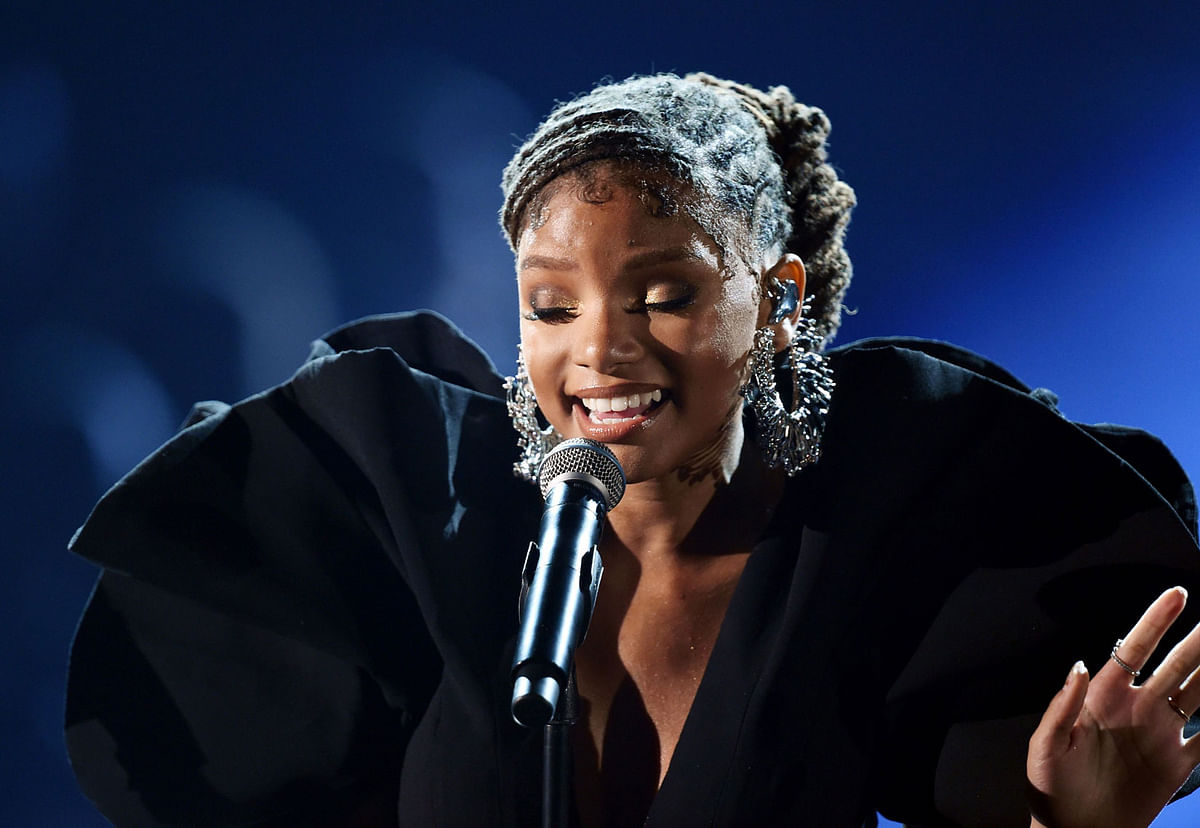 In this file photo taken on 10 February, 2019 Singer Halle Bailey of Chloe x Halle performs onstage during the 61st Annual GRAMMY Awards at Staples Center in Los Angeles. Photo: AFP