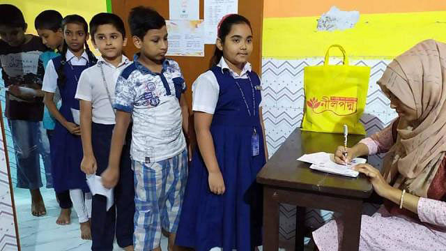 Registration going on for Savar regional round of History Olympiad recently in a school. Photo:  Prothom Alo